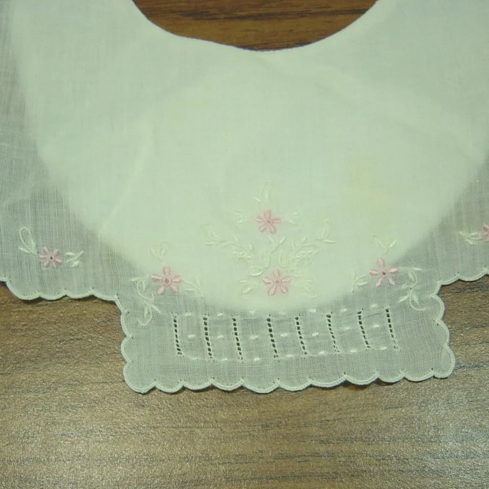 Vintage baby or girls' collar or bib-delicate with fine embroidery